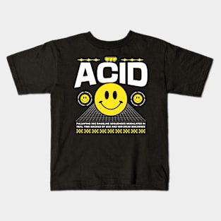 ACID HOUSE  - Smiley's side by side (white/yellow) Kids T-Shirt